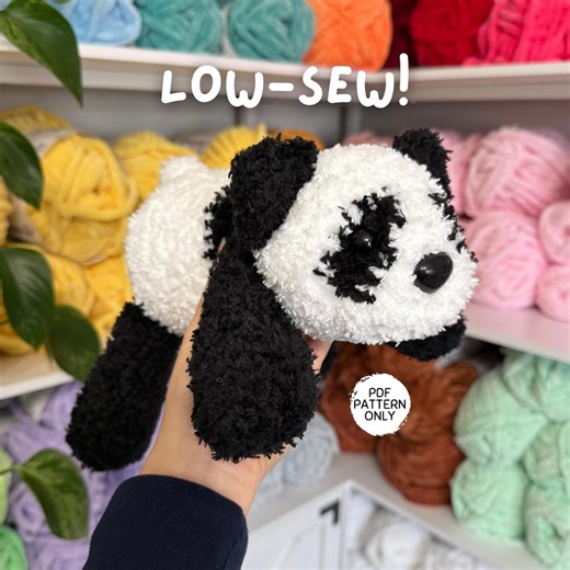 Crochet Panda Pattern: Low-sew Amigurumi Stuffed Animal (PDF Download) Floppy Fidget Bear - Etsy