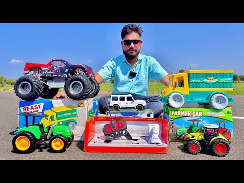 Remote Controlled Vehicles Unboxing | Tractor John Deere, Monster Racing Car, Toy Cartoon Car |