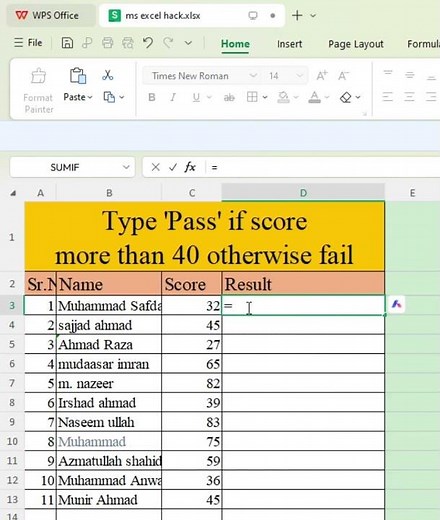 how to add pass & fail quickly