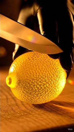 "Stunning Macro Glass Lemon Scene: Dramatic Lighting & Prismatic Flares!"