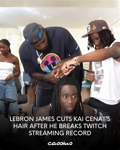 16K views · 354 reactions | Before it all began, Michael B. Jordan suggested that if Kai Cenat hit a million subscribers — a record on Twitch—he should cut his dreads off. Of course, he reached that seven-figure mark a couple of days early, but on the last day of the stream, he brought in LeBron James to do the honors. More on #CassiusLife.com | CassiusLife | Facebook