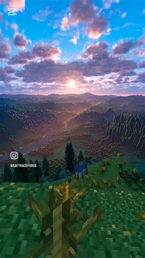 Minecraft shaders with beautiful scenery #minecraftshorts #minecraftshaders #minecraftscenery