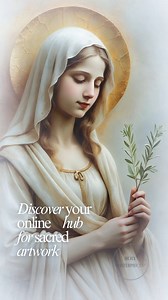 20K views · 4K reactions | A calm and symbolic depiction of the Madonna holding a single olive branch — a timeless emblem of peace, reconciliation, and hope.  | Holy Masterpieces | Facebook