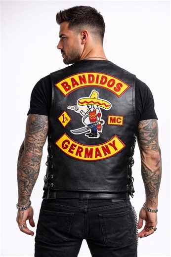 Bandidos MC Style Leather Vest – Germany Chapter Biker Club Apparel - Etsy UK