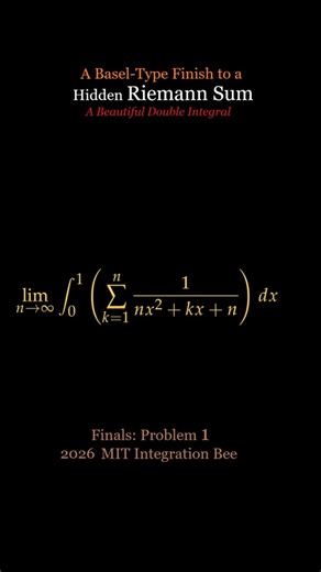 2026 MIT Integration Bee Finals: A Limit, a Sum, and an Integral