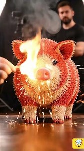 VIRAL MATCHSTICK ANIMAL STATUE BURNING♨️ pig