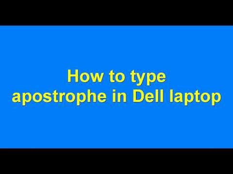 How to type apostrophe in HP laptop