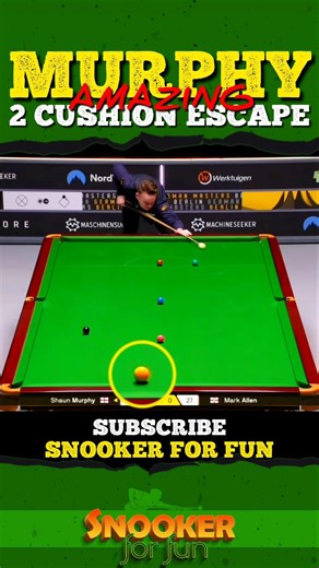 Murphy amazing 2 cushion escape| #shorts #youtubeshorts #viralshorts #snooker #shaunmurphy #ronnie