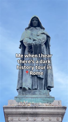 Dark Side City Tours | Rome’s Untold Darker History on Instagram: "We’ll have a look! 😤 The museums aren’t the only place you find Rome’s history. The darkest stories are within the very streets you walk through! Unlike museums there’s no glass or velvet ropes to separate you from the legends on our tours. Stand where the pyres burned, visit the home of Rome’s most infamous “unaliver”, admire the bones of thousands of monks, and much much more. What separates us from other tours: ὄ