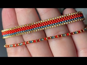 How to make a bracelet with Miyuki beads using the peyote stitch and brick stitch techniques ✨