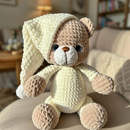 Sleepy Teddy Bear Crochet Pattern PDF | Cute Amigurumi Bear Plush | Beginner Friendly Plush Yarn Toy | Digital Download - Etsy