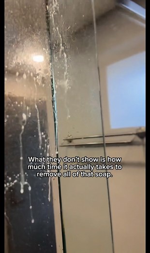 Just because someone dumps half a bottle of cleaner on camera doesn’t mean it works better. That’s for views — not results. Real pros use less product, better technique, and the right cleaner. If you want the most effective shower clean, skip the suds show and grab Scum Bum. No gallons of foam required. | Speed Cleaning