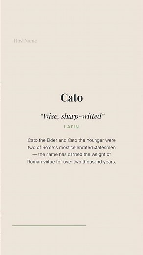 This name was ancient long before The Hunger Games | Cato