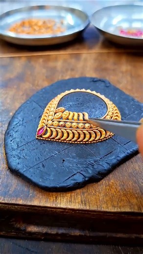 Crafting A Light Weight Gold Pendant For Bride 🥰| Trending Design jewellery ✨ #jewellery #gold #diy