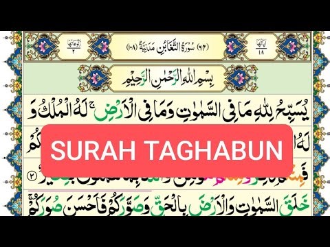 Surah At-Taghabun (سورة التغابن) | সূরা আত-তাগাবুন | Color Coded Arabic Text HD | Ustadz Abdul Qodir