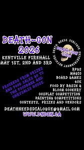 Good day, folks! Death-Con 2026 is coming from May 1st, 2nd and 3rd. Join the march with us! The poster contest is still on until Oct 15, all submissions must be in by then. Winner gets a free weekend pass and other prizes. OVER $5000 IN PRIZES ALREADY. Email the poster to deathneedsdialogue@gmail.com | Death Needs Dialogue Entertainment Network