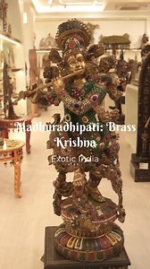 Krishna’s flute makes flowers bloom in metal- a sculpture of serenity and bloom. Invite divine melody in your space with this handcrafted brass inlay statue. Item Code: DDP507 Specification: Brass Statue with Inlay Work Height: 43.5 inch Width: 19 inch Depth: 15 inch 🏬 Exotic India Home Decor Store: 71, 22, Kirti Nagar Main Rd, Delhi 110015 . . 📞 9311908212 #exoticindia #lordkrishna #shreekrishna #kanha #krishnaflute #brass #statue #krishnamurti #explore | Exotic India