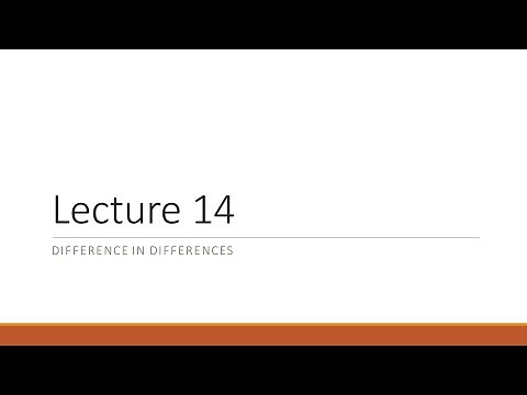 Lecture 14 Difference in Differences
