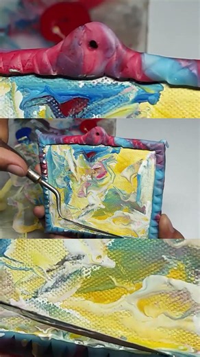Mini Pinturas | Creamos Este Abstracto Con Espátula Desde Cero #7 🎨