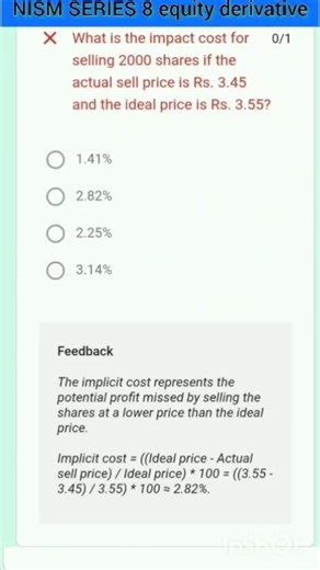 NISM SERIES 8 EQUITY DERIVATIVE #exam#IMPORTNT#qustions_doubts_feedback