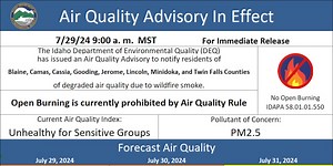 Idaho Department of Environmental Quality extends air quality advisory