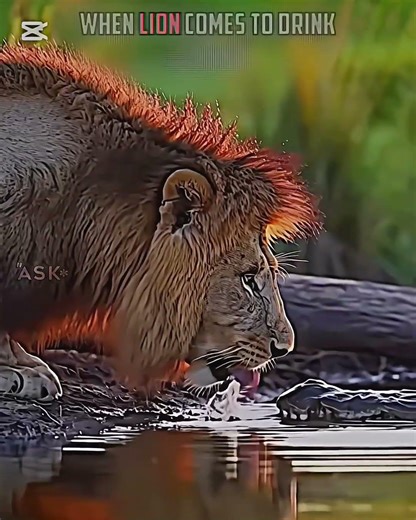 Other Animals Drinking Water vs Lion 🦁 #loin #crocodile #wildlife
