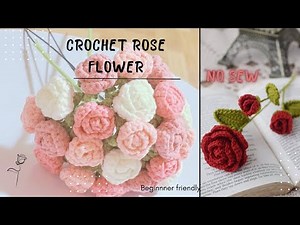 How to Crochet a Rose Flower 🌹 | Easy Beginner Tutorial (No Sew)