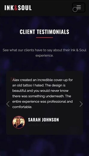 Tattoo Studio Artist Portfolio HTML5 Bootstrap Template