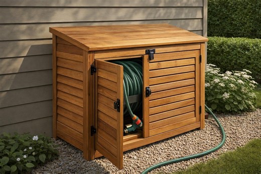 DIY Wooden Garden Hose Reel Box Plans | Outdoor Storage (PDF Pattern) - Etsy UK