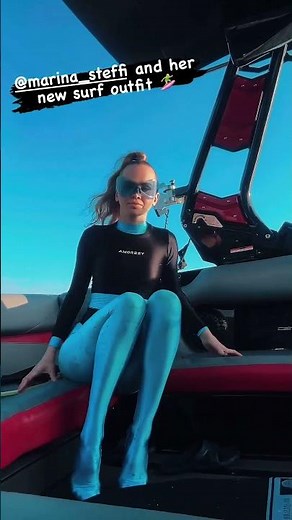 Beautiful Model Marina Steffi in Shiny Blue Amoresy unitard Part 1.