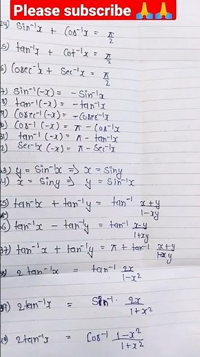 Class 12 Math Chapter 2 Ex 2.2 All Formulas #shorts #trending #viral #shortvideo #youtube