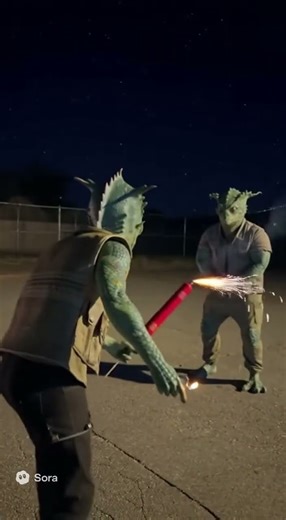 Reptilian Aliens Try Fireworks… What Could Go Wrong? 👽💥