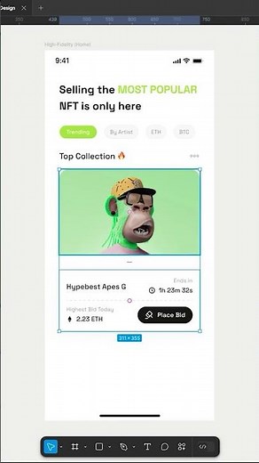 Design NFT App in Figma, but at 200x speed #uidesign #figma