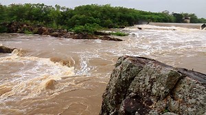 Mackay's Pioneer River currently flooding at Dumbleton Weir! (10km west of the city). So far this month Mackay has received 390mm of rain, the record for January is a whopping 2161.4mm set back in 1918! Note: Not for broadcast or media use | Mackay Weather Chasers