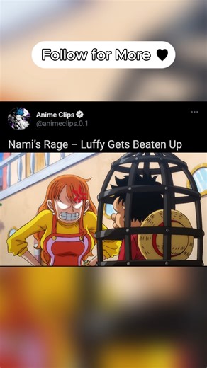 Anime Clips on Instagram: "Nami’s Rage – Luffy Gets Beaten Up | One Piece Scene One Piece : Ep 1086 #onepiece #luffy #strawhats #nami #namibeatsluffy"