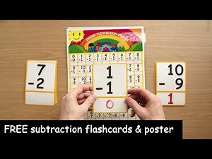 FREE subtraction flashcards & posters for kids