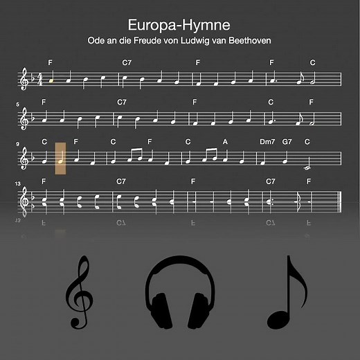 #Shorts: Lied: Europa Hymne - Ode an die Freude (Europe / Hymne - Akkorde, Noten,Text)