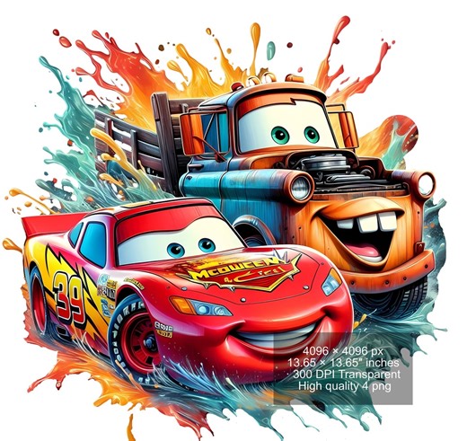 Lightning Mcqueen Watercolor Splash 4 PNG: Digital Art (digital Download) - Etsy