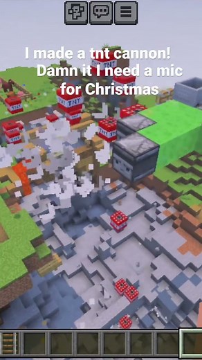 I made a tnt cannon! #minecraft #redstone #village