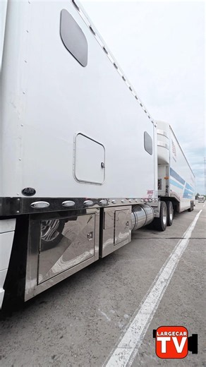 Custom Volvo with an Ultra Sleeper pulling a triaxle specialized enclosed auto transport trailer 😎💰