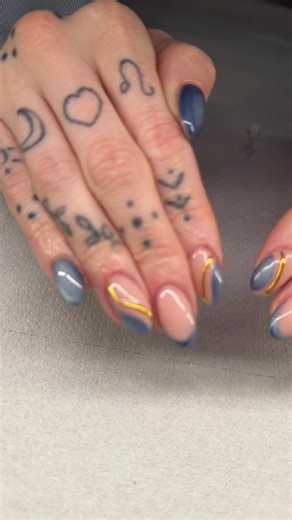 Another video with these beautiful nails 🫶🏼💙. Using the perfect base @TWENTY PRO in the shade naked and then @Bluesky Cosmetics cateye in the shade crystal cove 👌 #nails #nailtech #cateyenails #tiktoknails