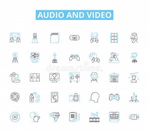 Audio and Video Linear Icons Set. Playback, Streaming, Editing, Mixing, Recording, Encoding, Sampling Line Vector and Stock Vector - Illustration of compression, rendering: 275848088