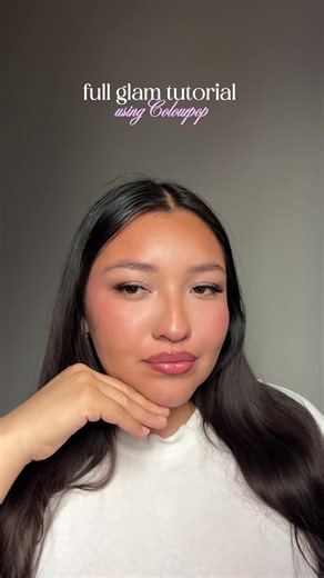 full glam tutorial using @ColourPop Cosmetics ✨ colourpop seriously has been my bestie with providing the best quality & affordable products 🥹 so why not a full glam of their products🩷 products used: brow boss gel & pencil skin tint foundation stick liquid blush ‘IKTR’ heart to get eyeshadow palette ultra glossy lip gloss ‘your new obsession’ pretty fresh concealer ‘light 40N’ pretty fresh primer super shock blush ‘not your baby’ lip liner ‘emmet cullen’ shadow stix ‘not available’ #makeupfmd 