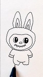 ✅️ Cute Bunny Monster Drawing | Easy Step by Step Labubu Drawing 💕