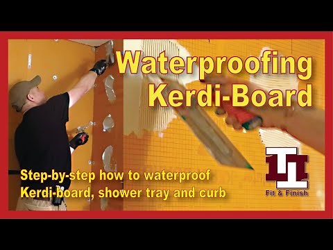 Waterproofing a corner shower with Schluter membrane, kerdi-band before tile.