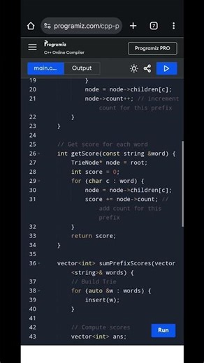 C++ Trie Solution | Sum of Prefix Scores of Words | LeetCode Problem Explanation