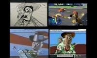 Mix of 4 videos from youtube : Toy Story Chase Scene New Comparison (V2)