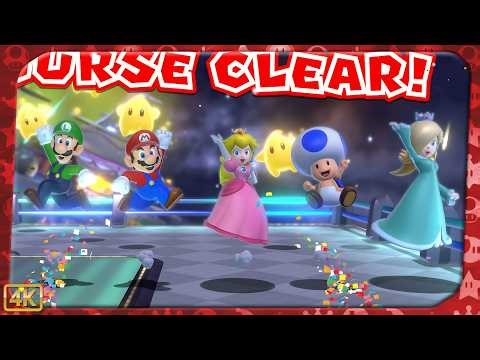 Super Mario 3D World for Switch ⁴ᴷ World Star 100% (All Green Stars & Stamps) 4-Player