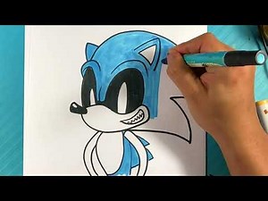 EASY How to Draw SONIC EXE