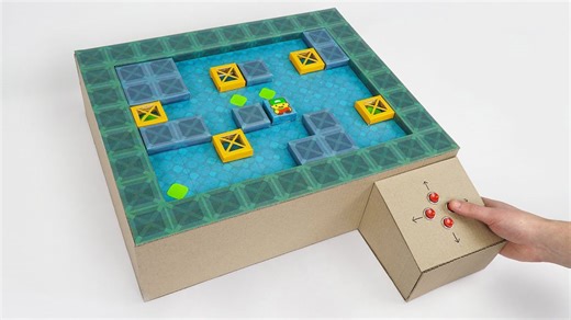 How to build a DIY Sokoban puzzle game with cardboard and magnets!